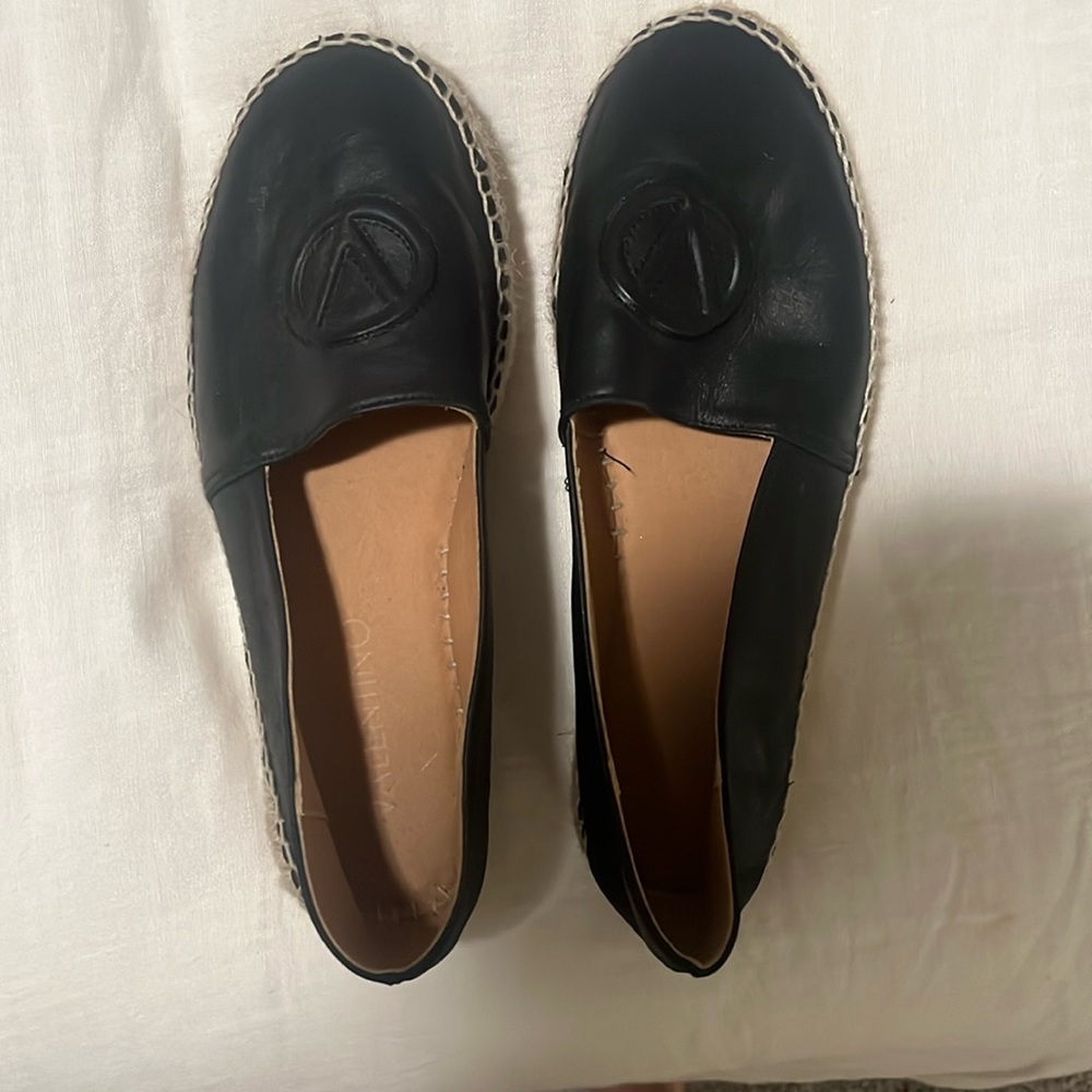 Mario Valentino Black Espadrille Platform Shoes